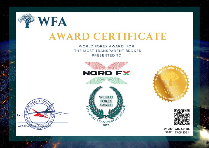 جایزه شفاف ترین کارگزاری سال ۲۰۲۱ به کارگزاری NordFX اهدا شد1
