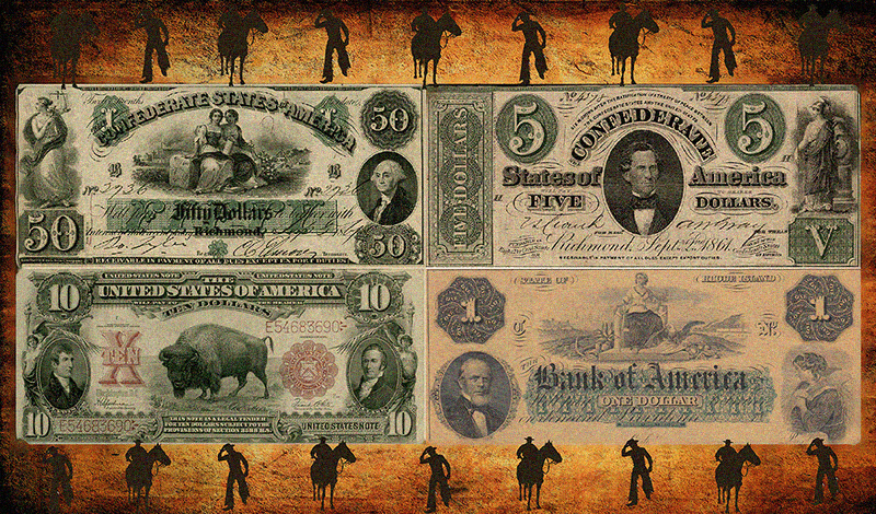 این تصویر، افزایش ارزش دلار آمریکا را به شهرت جهانی، به ویژه از طریق توافقنامه برتون وودز، نشان می دهد.