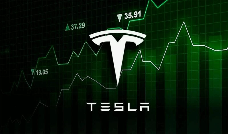 A Tesla stock chart showcasing its volatility and price swings, ideal for swing trading opportunities.